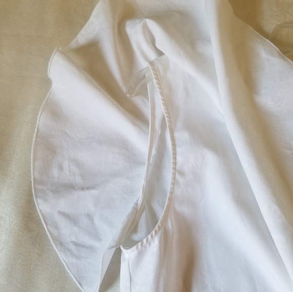 Golden Goose Isabella White Floral Print Jacquard Ruffled Top Size L Lar… - Picture 10 of 14